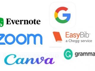 Zoom, Canva, Grammarly, Evernote, Google and EasyBib