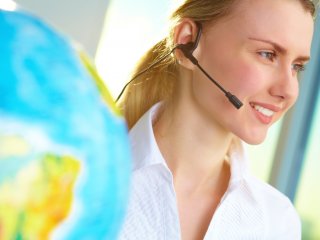 Female travel agent